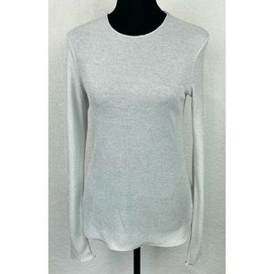 MASSIMO DUTTI • Grey/Silver Shimmer Long Sleeve Sweater, S